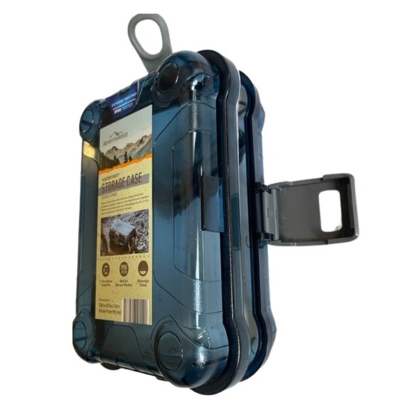 Watertight Storage Case w/Easy Grip Tether for Outdoor Protection. Blue  NWT - Picture 1 of 9